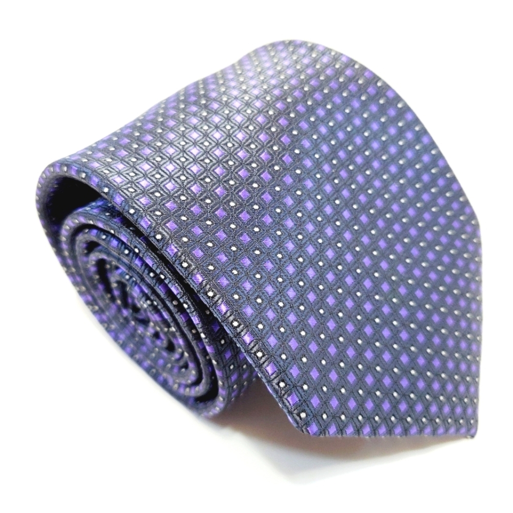 Platinum Designs Necktie Purple Geometric Pattern Men's Neck Tie Jacquard